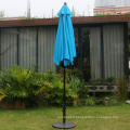 Pôle en aluminium léger de haute qualité 7,5 &#39;Patio Extérieur parapluie avec bouton-bouton inclinable et manivelle pour le jardin